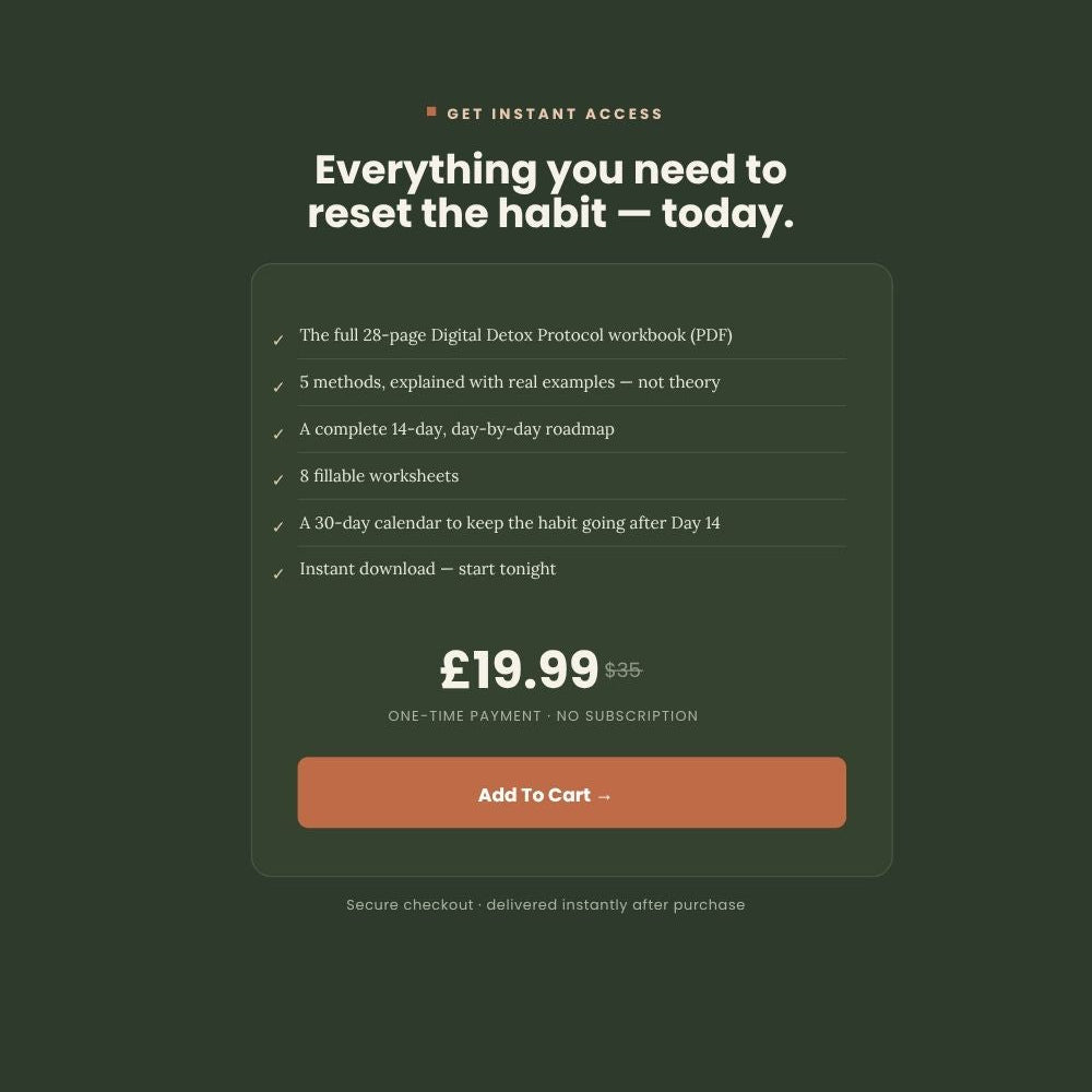 The Digital Detox Protocol - 14 Day Workbook for Remote Workers