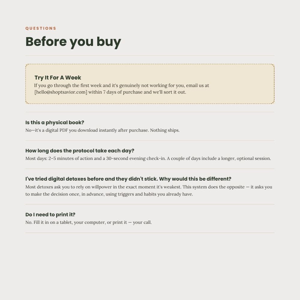 The Digital Detox Protocol - 14 Day Workbook for Remote Workers