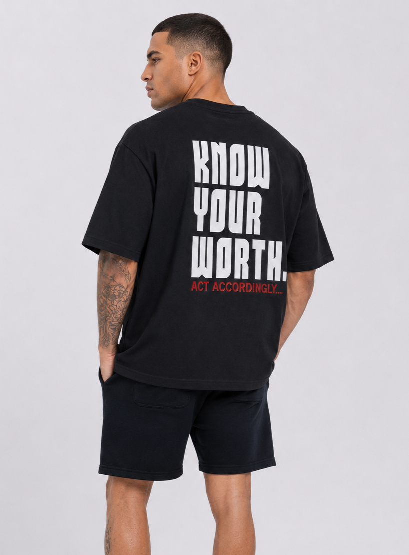 KNOW YOUR WORTH OVERSIZED T-SHIRT